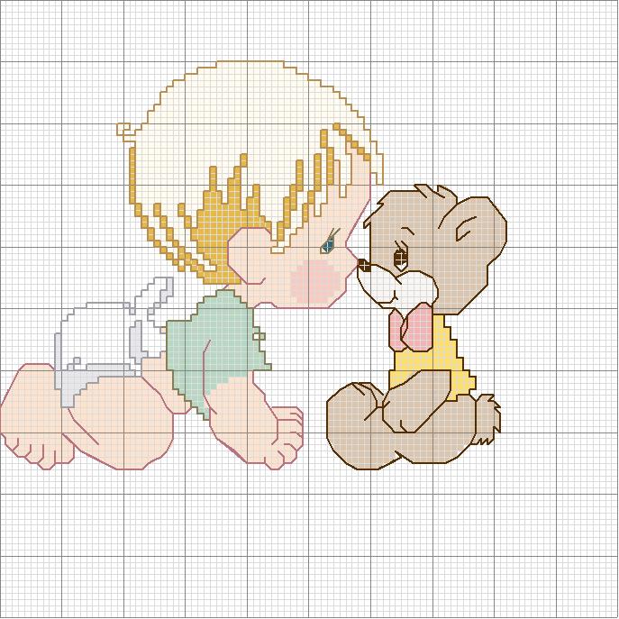 Schema punto croce Bimbi (6)